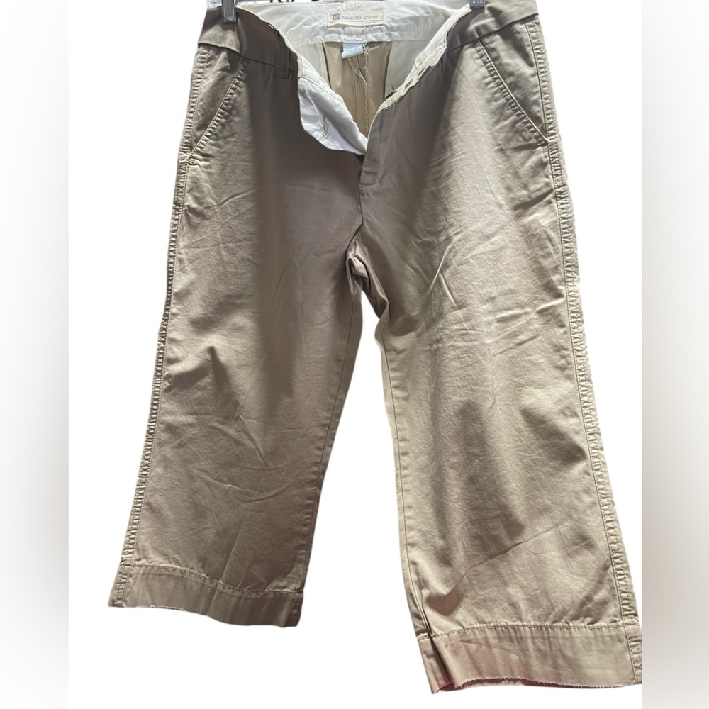 GAP Tan Ankle Cropped Pants Relaxed Fit